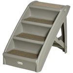 Four-step Foldable Pet Stairs W/ Non-slip Mats, For S, Xs Dogs | Gray