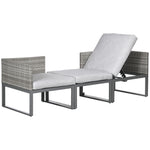 3-in-1 Chair Coffee Table 3-seater Sofa W/ Steel Frame