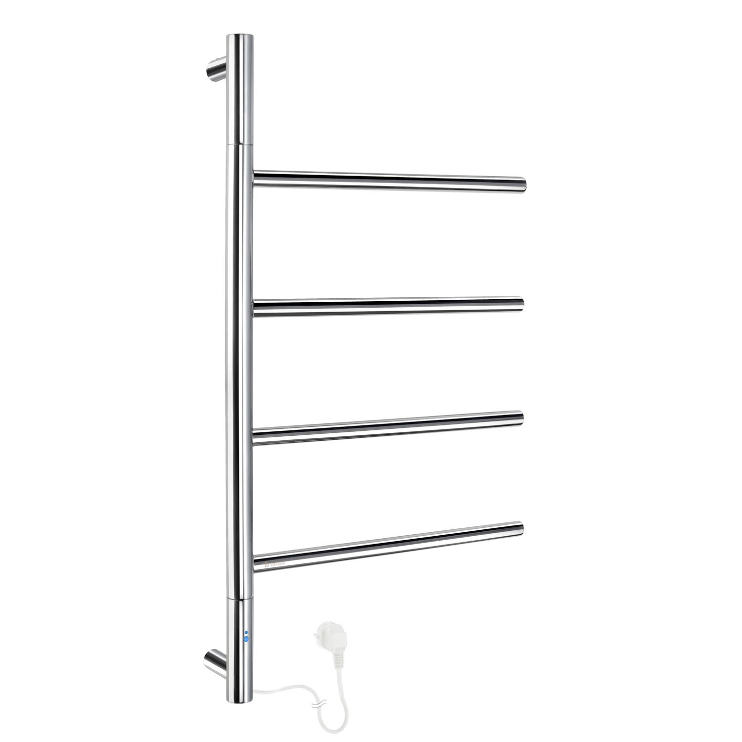 Polished Stainless Steel Heated Swivel Arm Towel Warmer Rack | Polished Stainless Steel