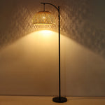 Breeins Traditional Woven Rattan Floor Lamp