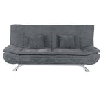 Linen Fabric 2-seat Convertible Sofa Bed With Pillows