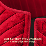 Round Faux Fur Christmas Tree Skirt With Velcro Closure | Red