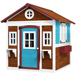 Wooden Playhouse With Doors, Windows, Plant Pots For Kids | Brown