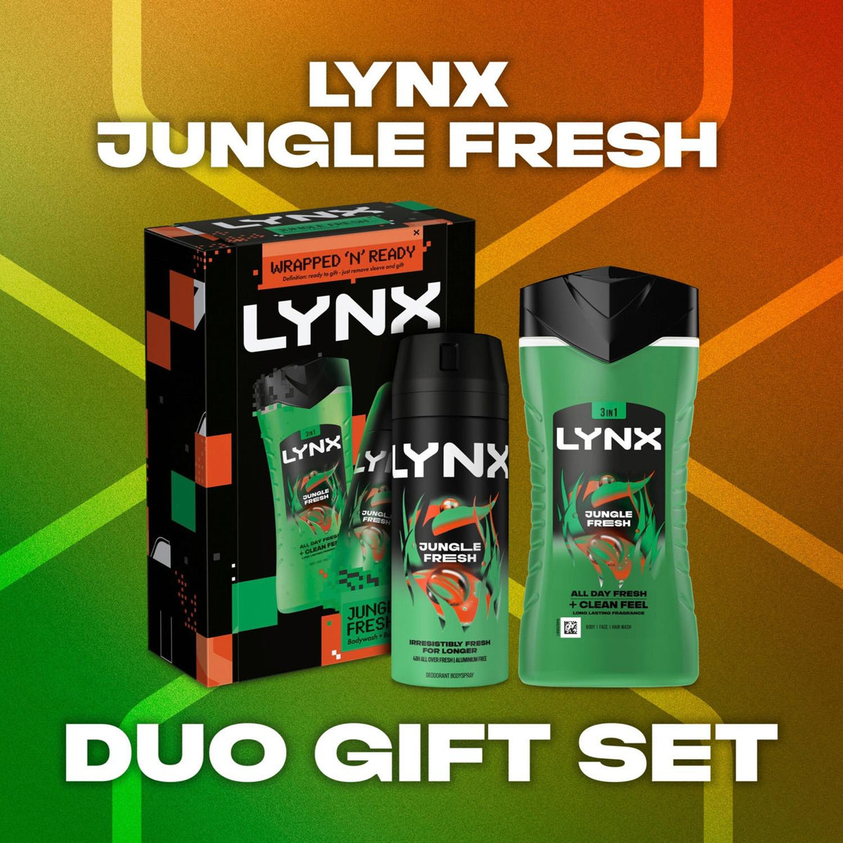Jungle Fresh Duo Gift Set: Body Wash & Body Spray | Set of 4