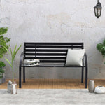 Outdoor Garden Metal Wood Bench