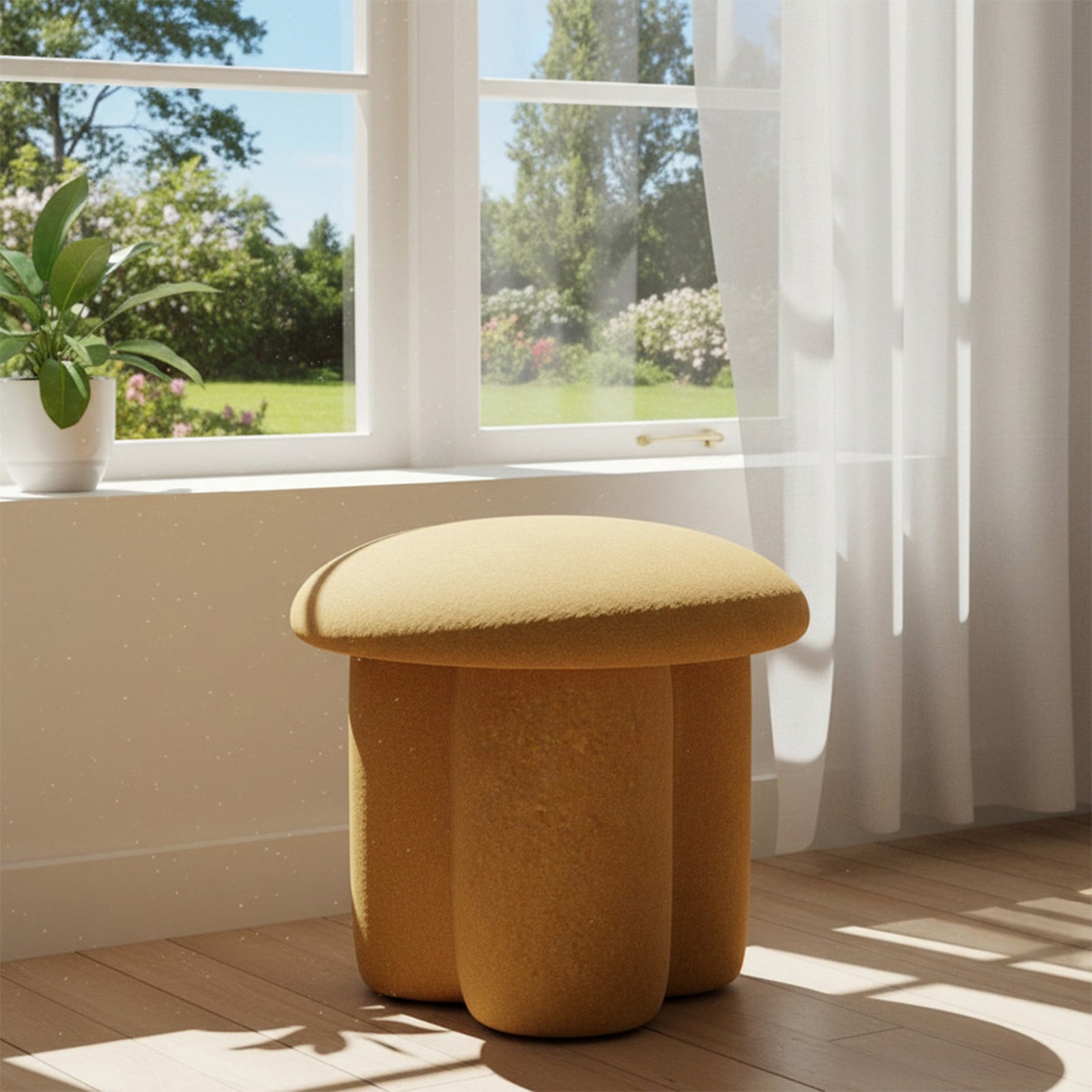 Breeins Modern Mushroom-shaped Upholstered Footstool