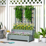 2-tier Raised Garden Bed With Trellis | Gray