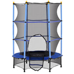 4.6ft/75" Kids Trampoline With Safety Enclosure, Indoor Outdoor | Blue