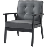 Accent Chair Pu Leather Armchair With Armrests | One Size | Gray