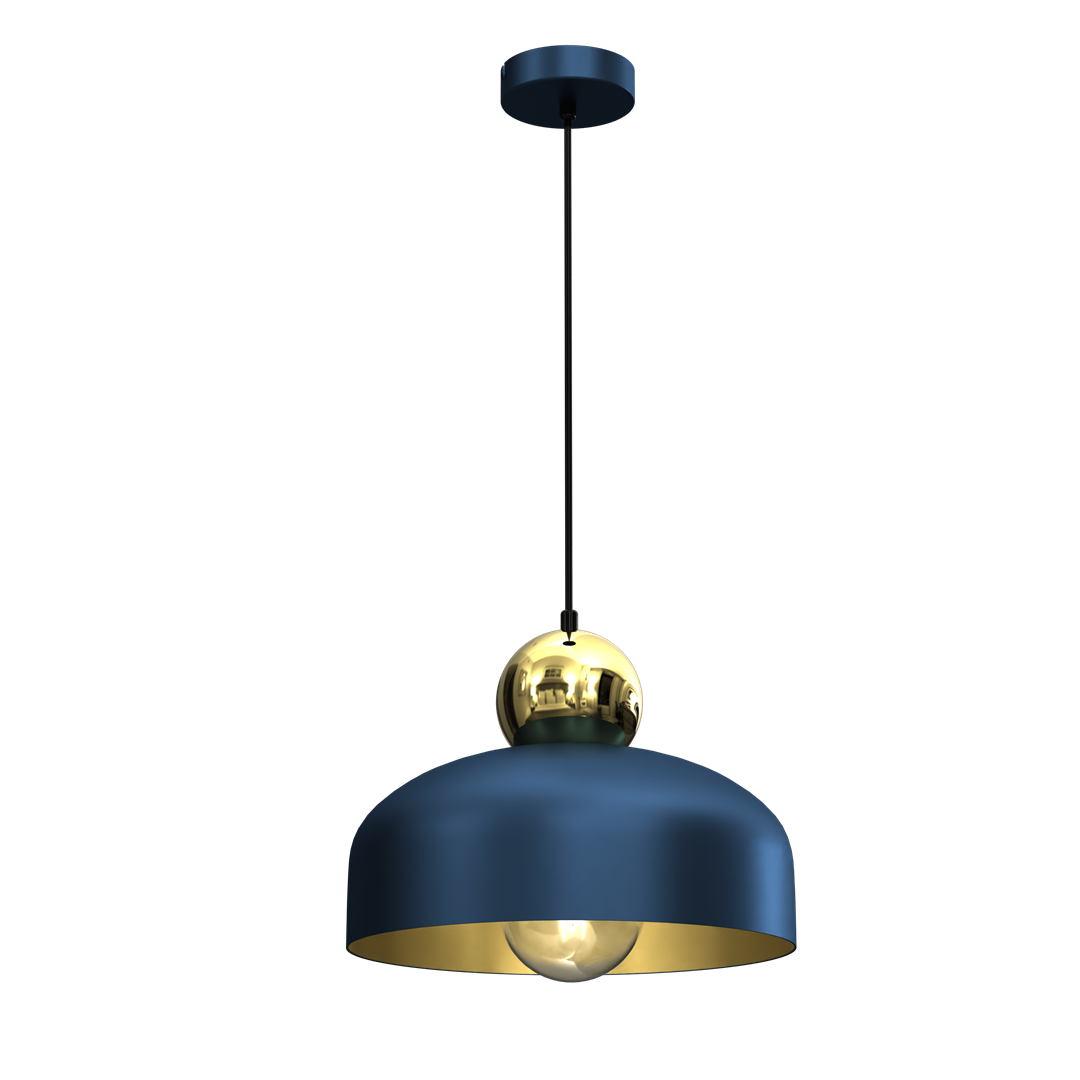 Harald Pendant Lamp 1xe27 A Stylish Hand Made 30cm Lamp | Navy Blue