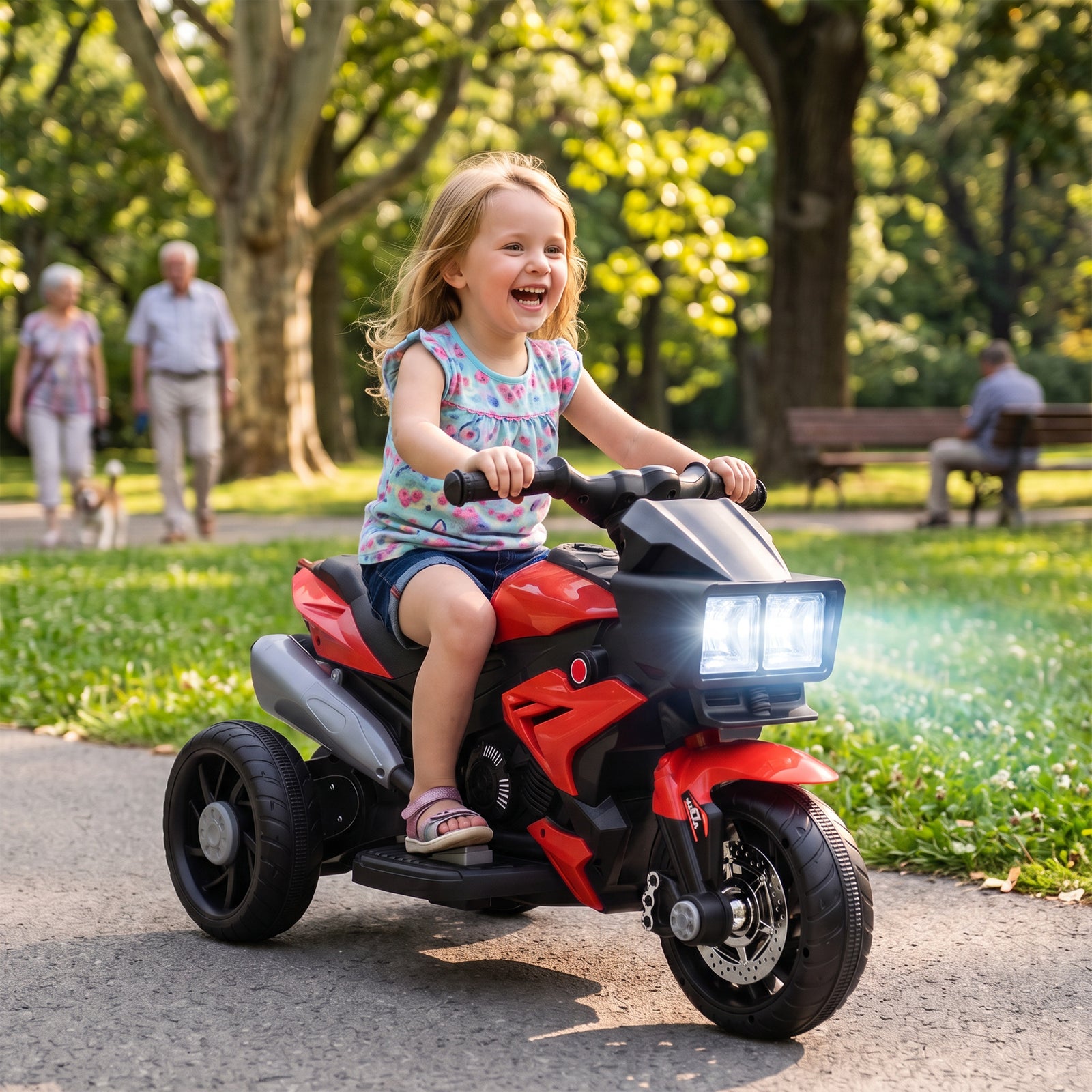 Kids Electric Motorcycle Ride-on Toy W/ High-traction Wheels | Red
