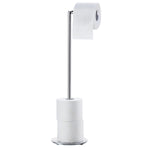 Stainless Steel Freestanding Toilet Roll Holder - Round Base | Polished Stainless Steel