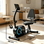 SPORTNOW Recumbent Exercise Bike With Bluetooth, App Connectivity, Wheels