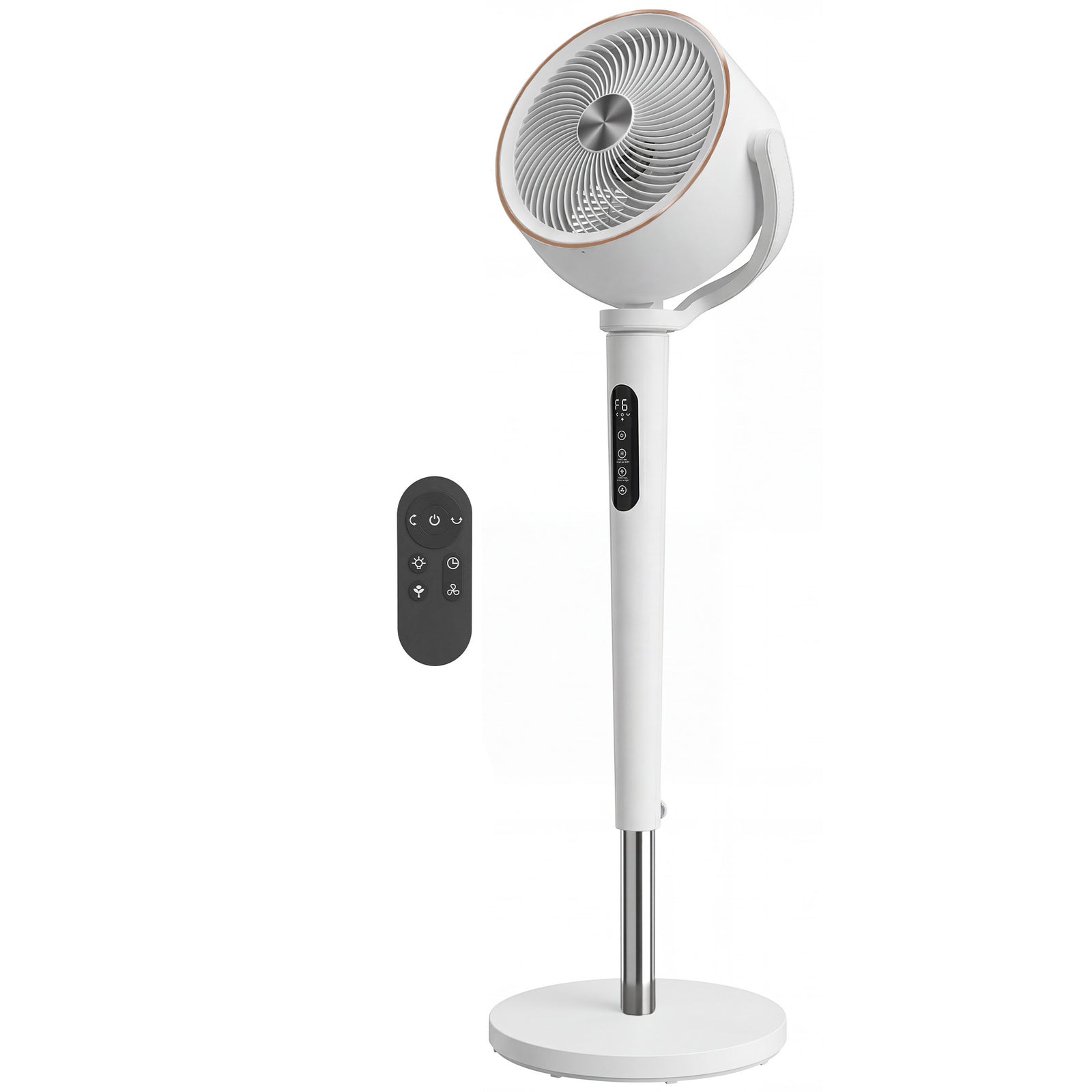 20db Silent Standing Fan, Oscillating Fan With 12 Speeds | White