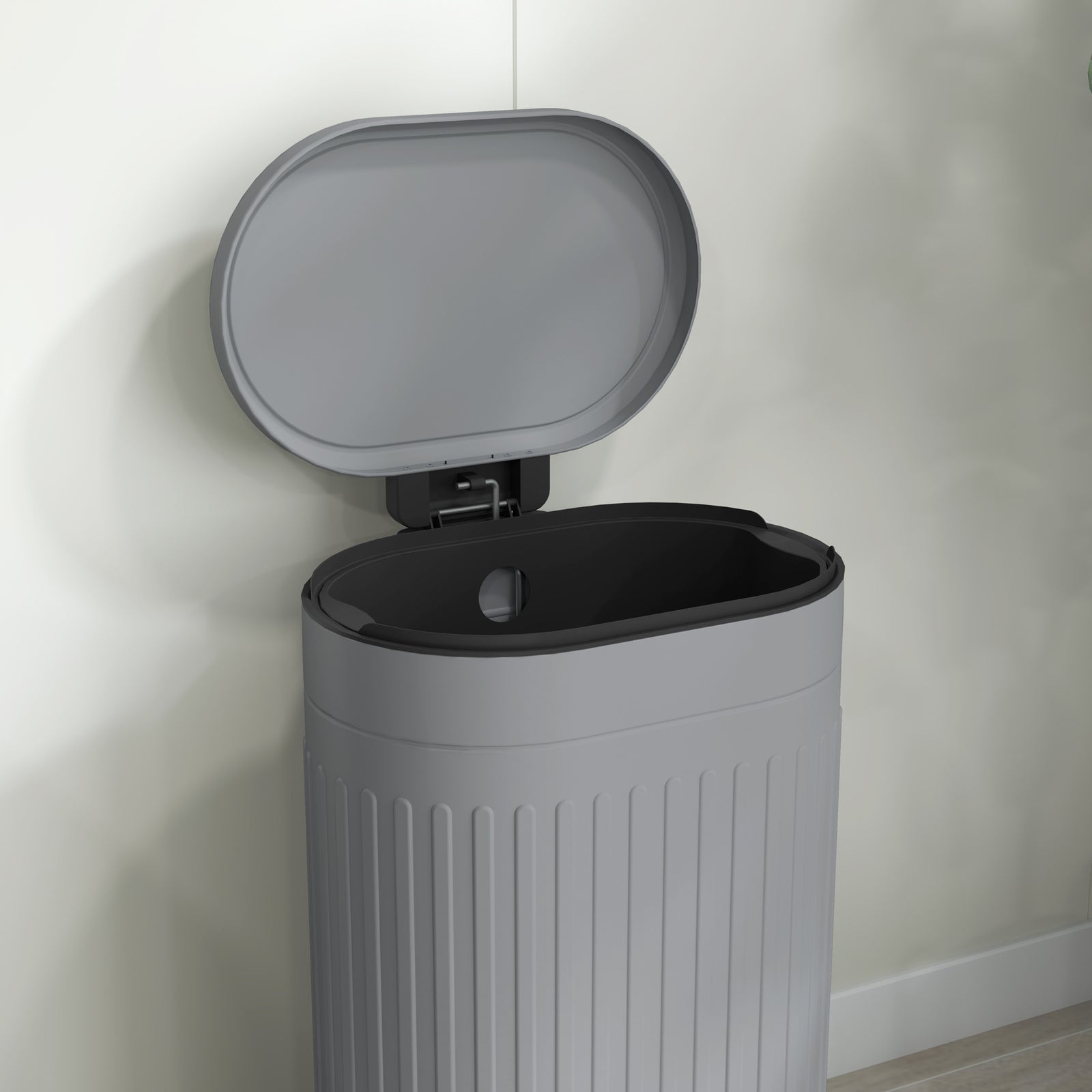 HOMCOM 30l Pedal Bin, Metal Kitchen Bin With Soft-close Lid, Grey