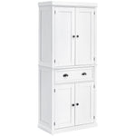 Traditional Colonial Freestanding Kitchen Pantry Cupboard | White