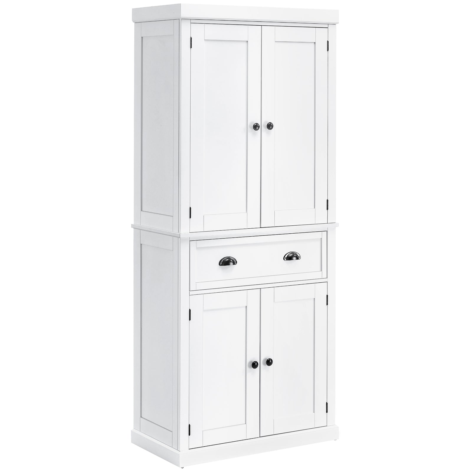 Traditional Colonial Freestanding Kitchen Pantry Cupboard | White