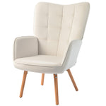 Accent Chair Velvet-touch Tufted Wingback Armchair | One Size | Cream