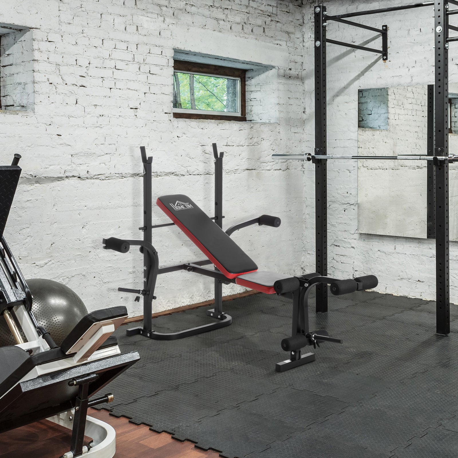 HOMCOM Adjustable Weight Bench W/ Leg Developer, Strength Training