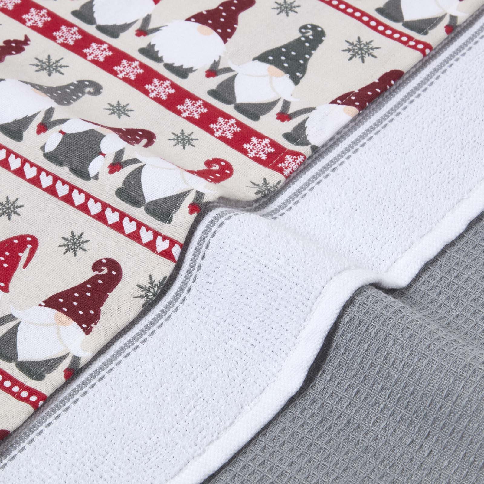 Gonk Christmas Tea Towels Set Of 3
