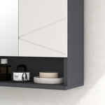 Wall Mounted Bathroom Storage Cupboard W/ Mirror And Shelf