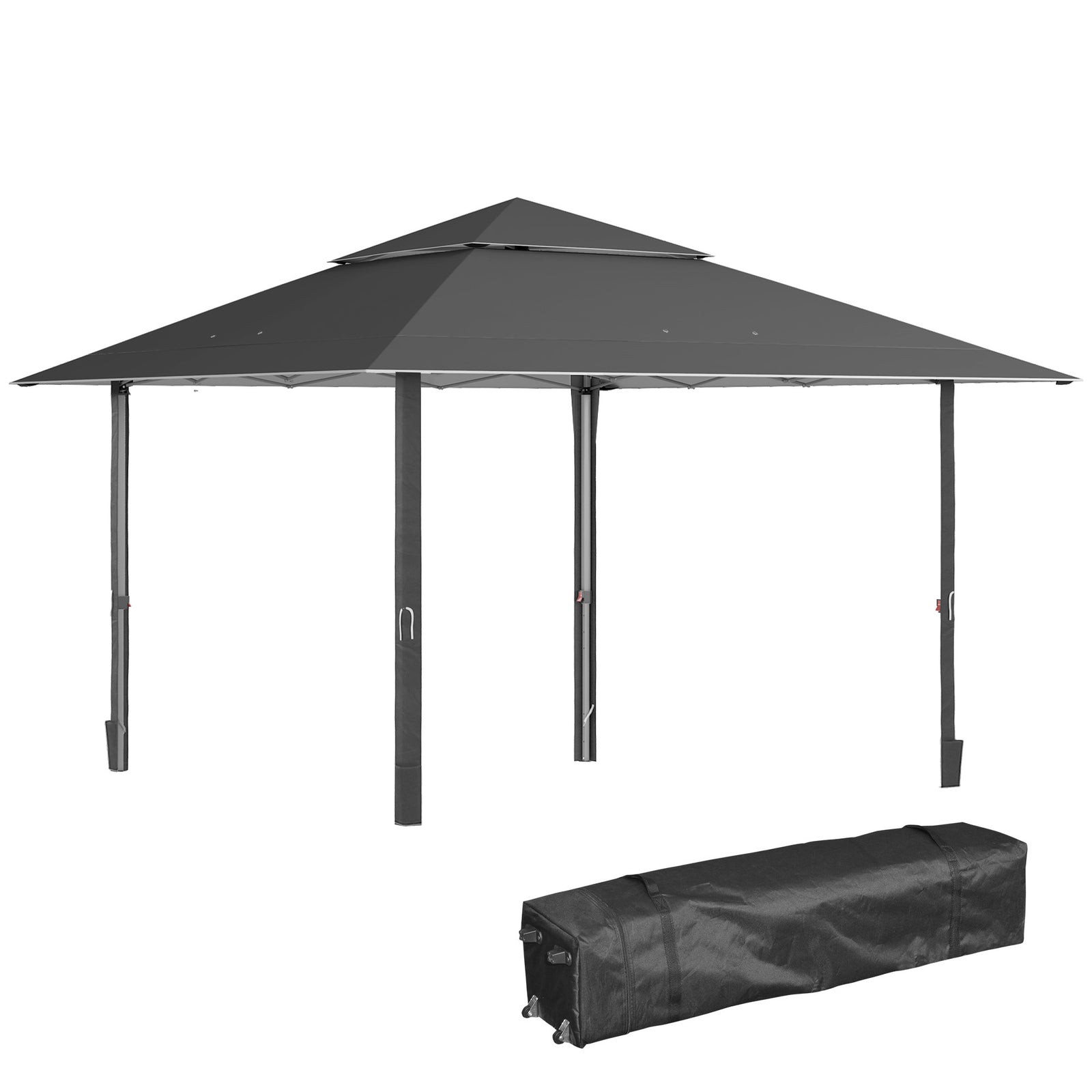 4 X 4m Outdoor Pop-up Canopy Tent Gazebo Adjustable Legs Bag | Dark Gray