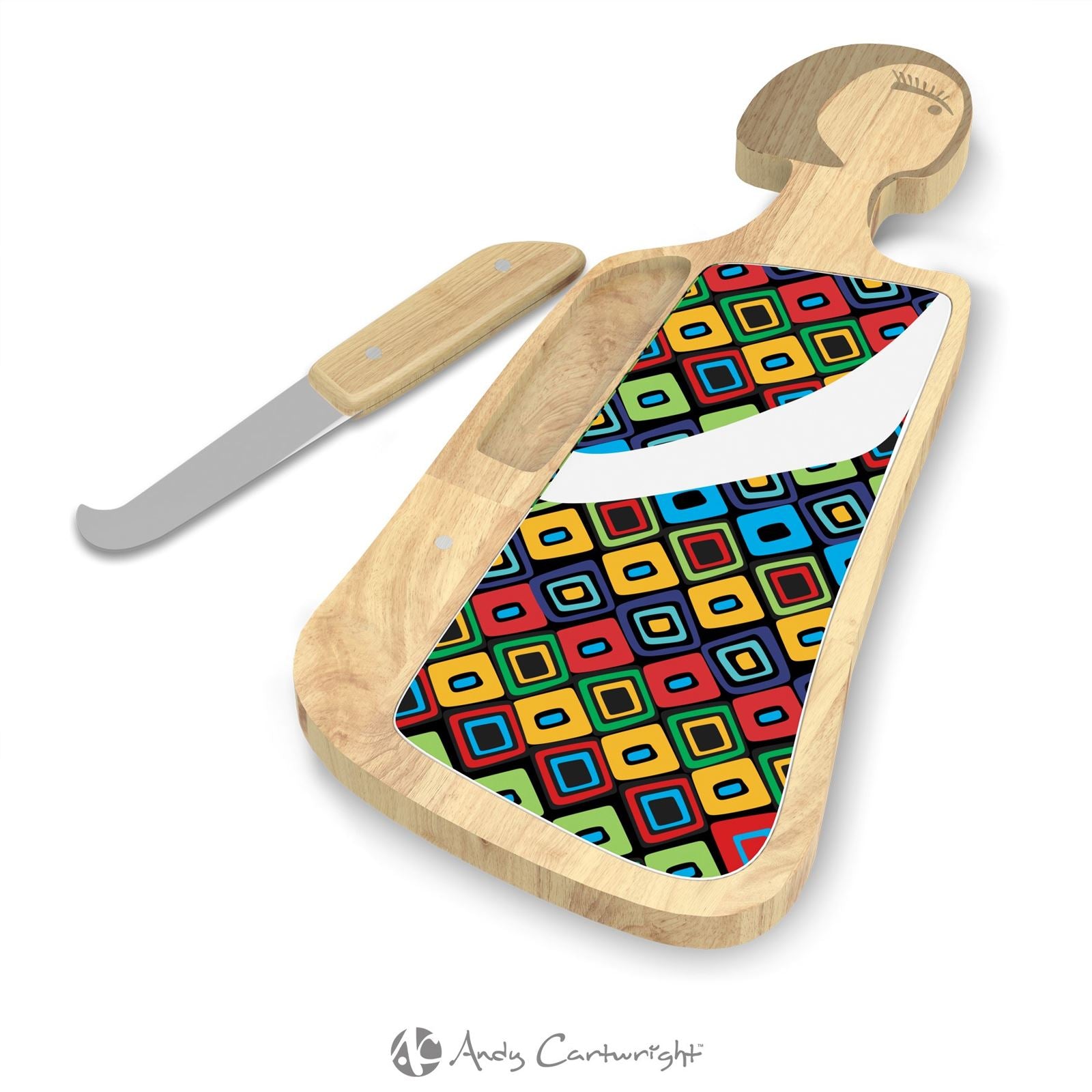 Miss Smarty Pants Serving Board Set With Knife | One Size | Mixed