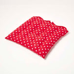 Red Polka Dot Seat Pad With Button Straps 100% Cotton, 40 X 40 Cm | Set-of-1 | Red