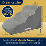 Dog Stairs For Bed, High Density Foam Pet Step Ramp For Sofa, Dogs & Cats, 2,3 & 4 Steps | 3 Step | Grey