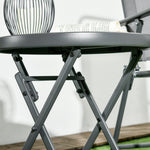 Round Folding Side Table With Imitation Marble Top | Antique White