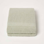 Kashi Cotton Throw With Tassels | 255cm x 360cm | Sage Green