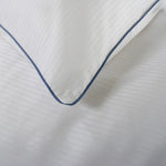 Ridgeway 240 Thread Count 100% Cotton White Duvet Cover Set,  Sateen Stripe With Piped Detailing | King | White