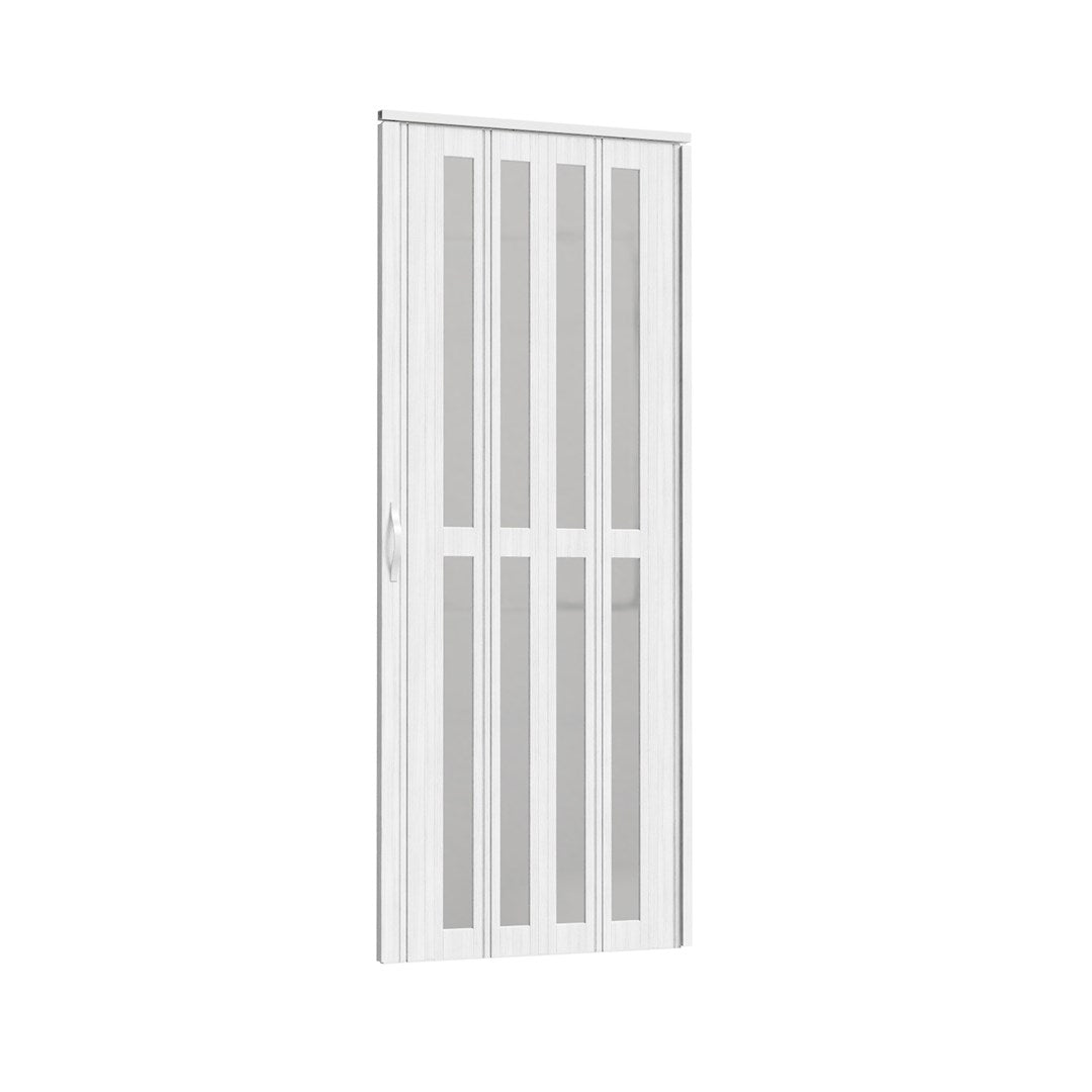 Breeins Magnetic Sliding Pvc Concertina Folding Door With Full Glass Panels