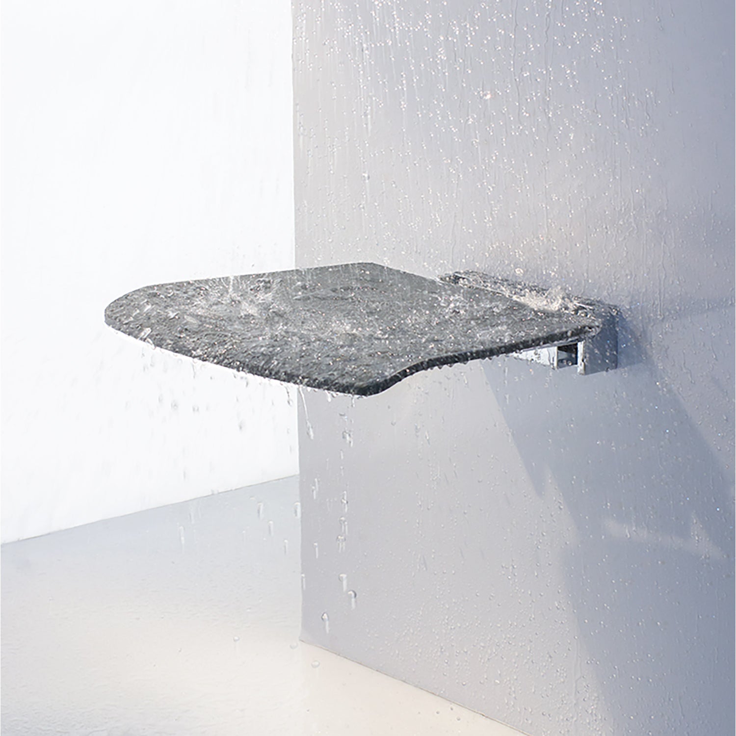 Folding Shower Chair Wall Mounted Bathroom Seat | Dark Gray
