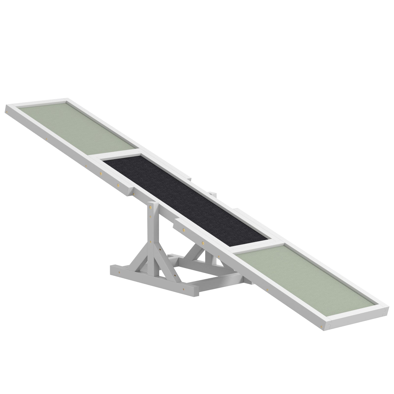 Wooden Pet Seesaw For Big Dogs With Anti-slip Surface, 180 X 30 X 30cm | White