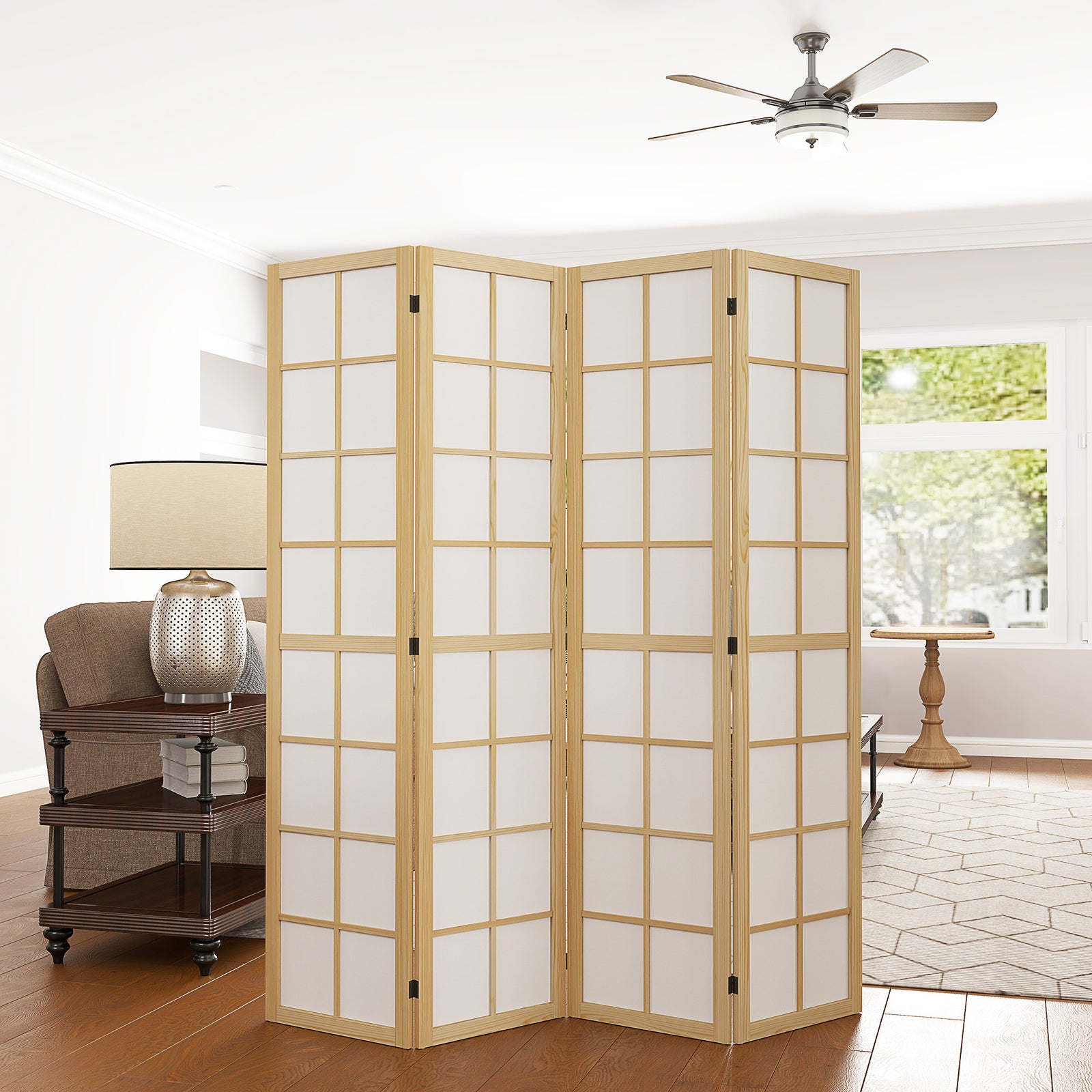 4 Panel Folding Room Divider, 160 X 170cm