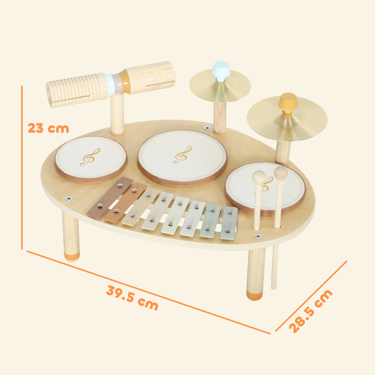 AIYAPLAY Baby Drum Kit, Wooden Kids Musical Instruments, Gift For Birthday