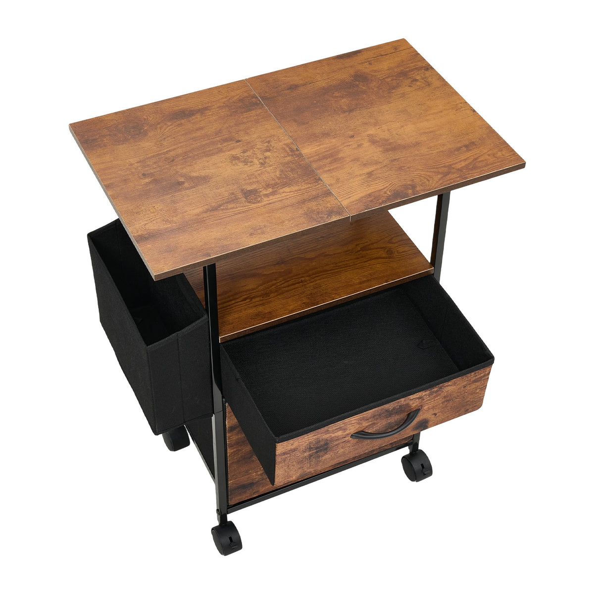 Vintage Filing Cabinet With Casters | 2 Drawer | Black & Brown