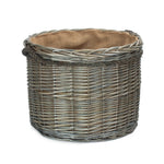 Antique Wash Round Storage Log Basket | Medium | Brown