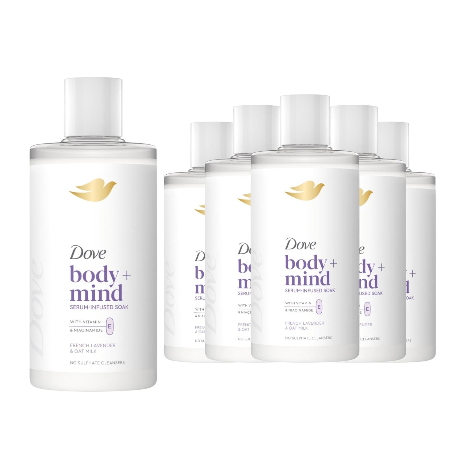 Body + Mind Bath Soak, French Lavender & Oat Milk, 400ml | Set-of-6