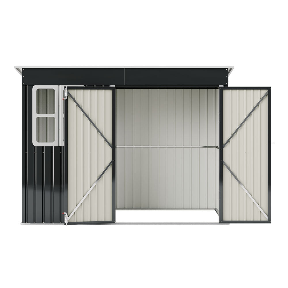 8.5x5.5ft Heavy Duty Outdoor Metal Garden Shed Lockable Weatherproof Storage Shed For Patio Or Backyard