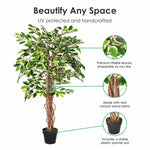 Artificial Handcrafted Ficus Tree With Real Wood Trunk | 4ft | Multi Colour