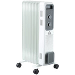 7/9/11 Fin Oil Filled Radiator Portable On Wheels | Small | White