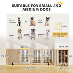 4 Panel Freestanding Pet Gate Foldable With Door For Stairs, Doorway