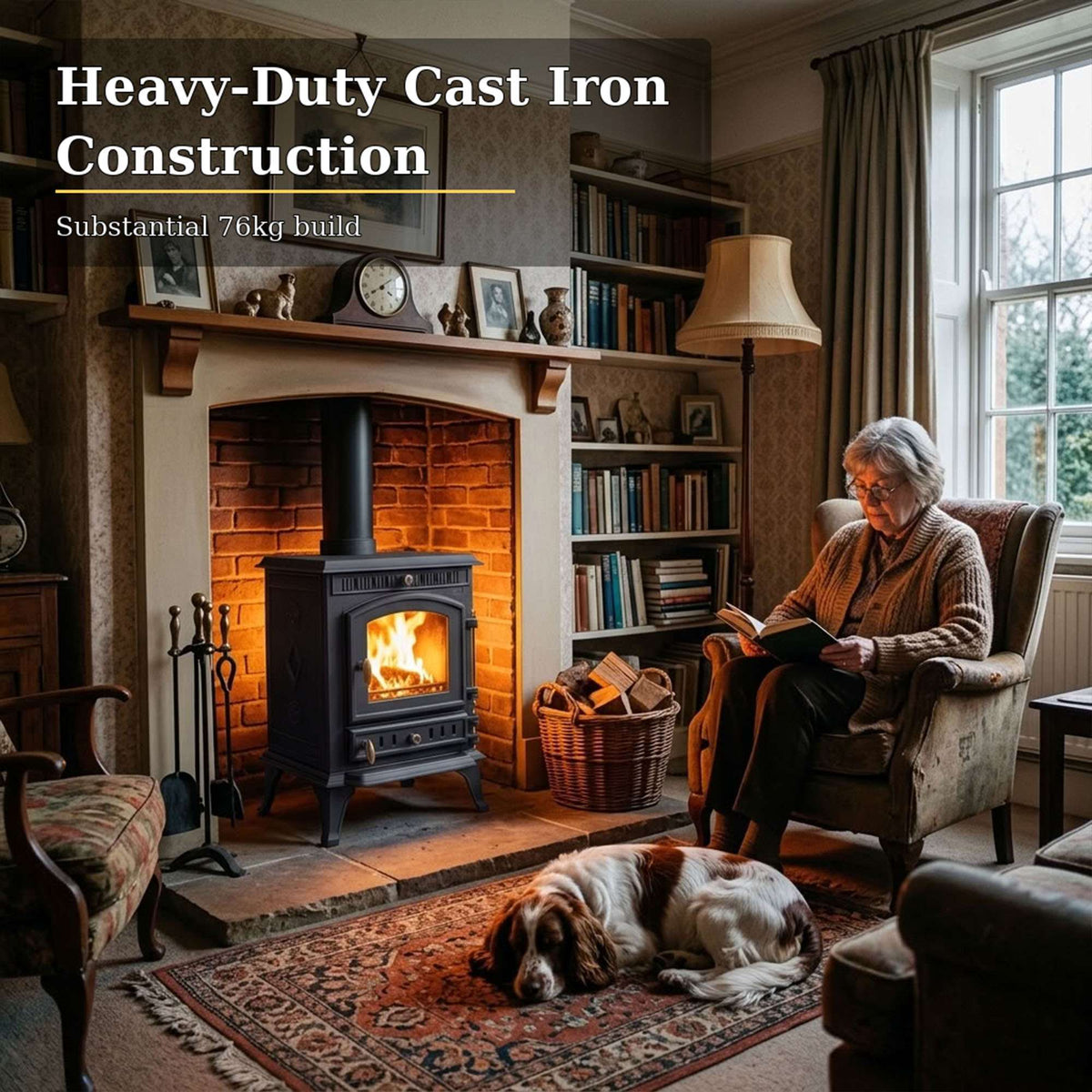 7kw Cast Iron Wood And Charcoal Burning Stove Multi-fuel Fireplace Ja010