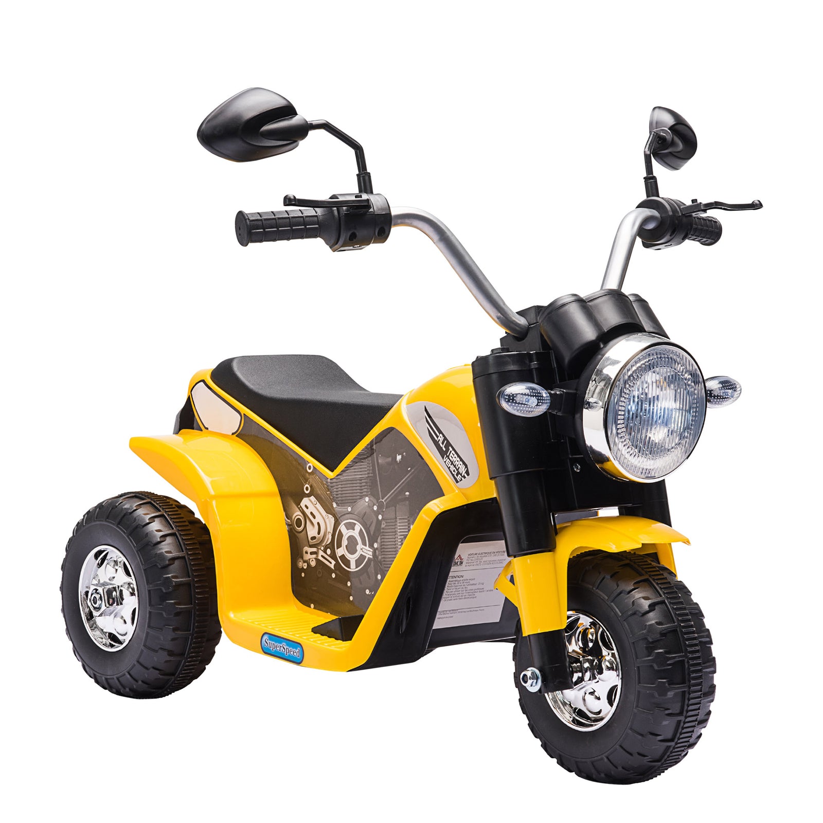 Kids 6v Electric Motorcycle Ride-on Toy Battery 18 - 36 Months | Yellow