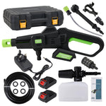 21v Cordless Portable Pressure Washer 12 Bar Handheld Power Cleaner, 3-speed Water Flow Control, Dual Batteries, 5m Hose, 6 Spray Modes And Foam Cannon For Cars