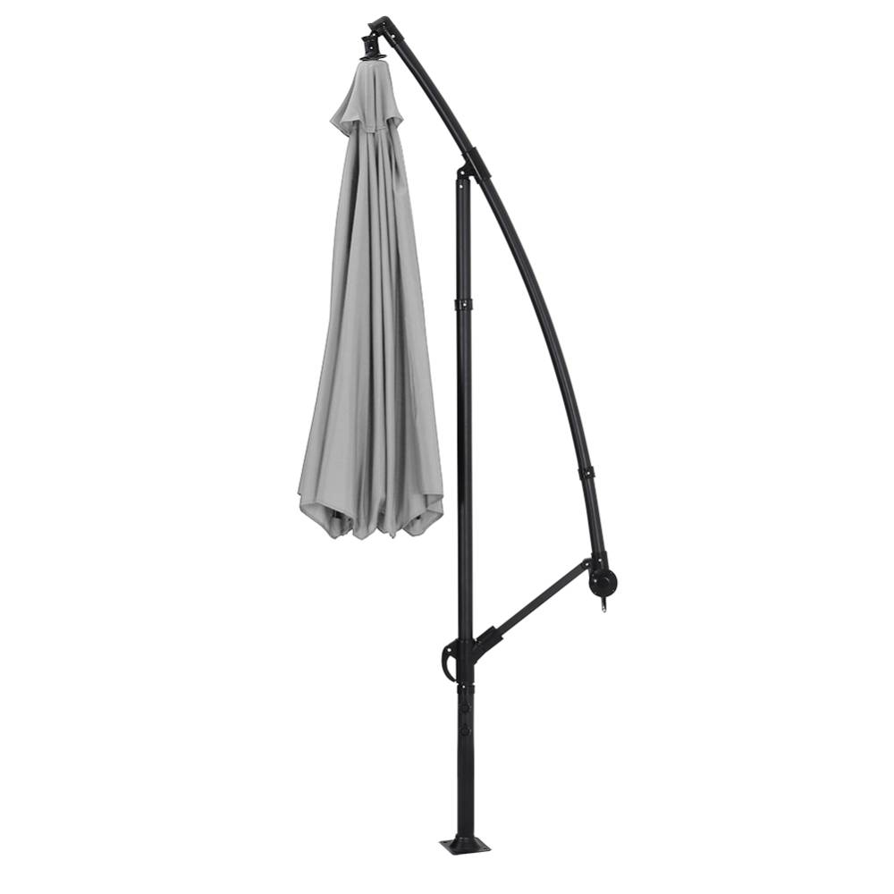 3m Cantilever Garden Parasol With Crank Handle | One Size | Light Grey