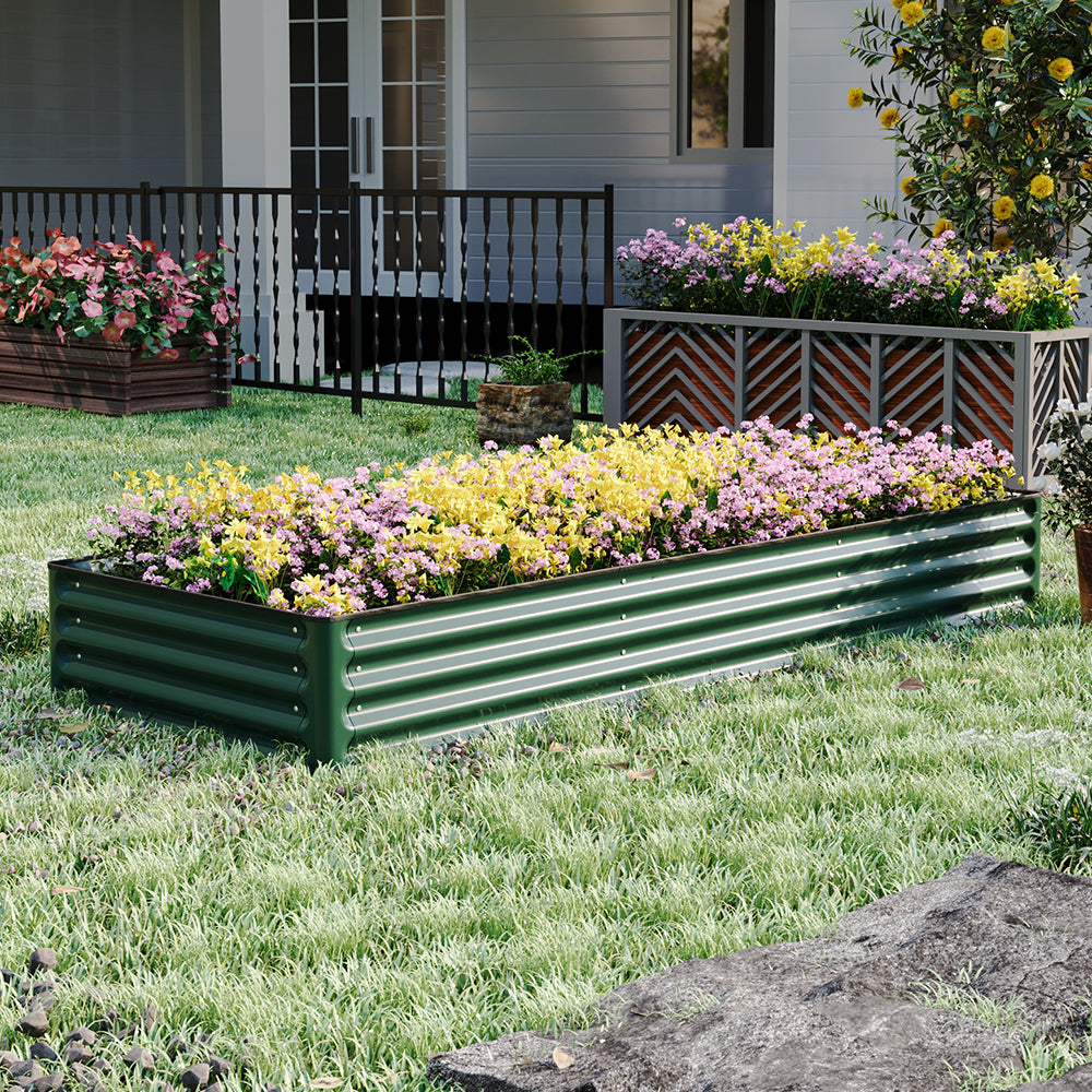 Rectangular Galvanized Steel Raised Garden Bed | Large