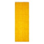 Plain Chenille 100% Cotton  Rug With Natural Trim | 200cm | Mustard